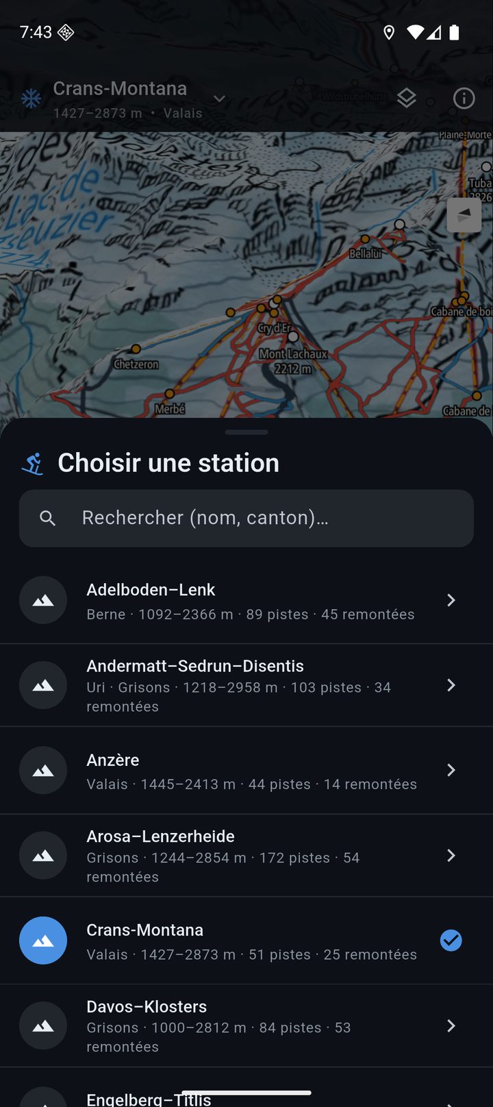 Sélecteur de stations